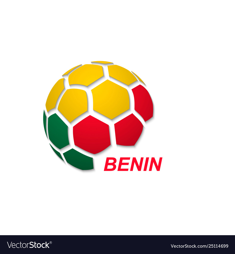 Abstract soccer ball with national flag colors