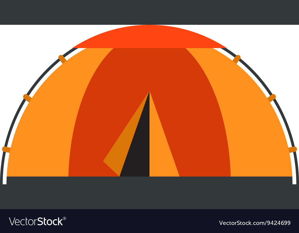 Camping icon flat design tepee tourist hiking