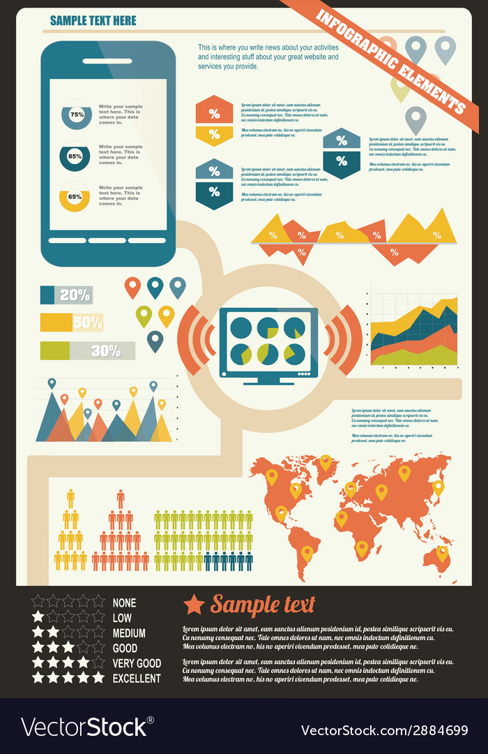 Collection of infographics elements Royalty Free Vector