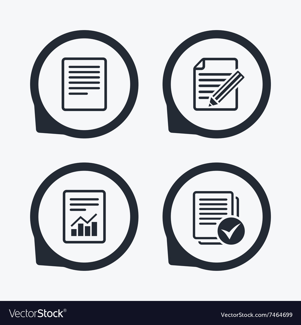 Document icons file with chart and checkbox