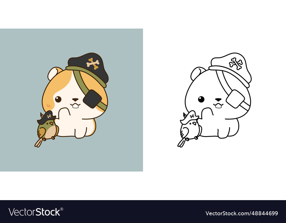 Kawaii halloween hamster clipart multicolored vector image Kawaii halloween hamster clipart multicolored