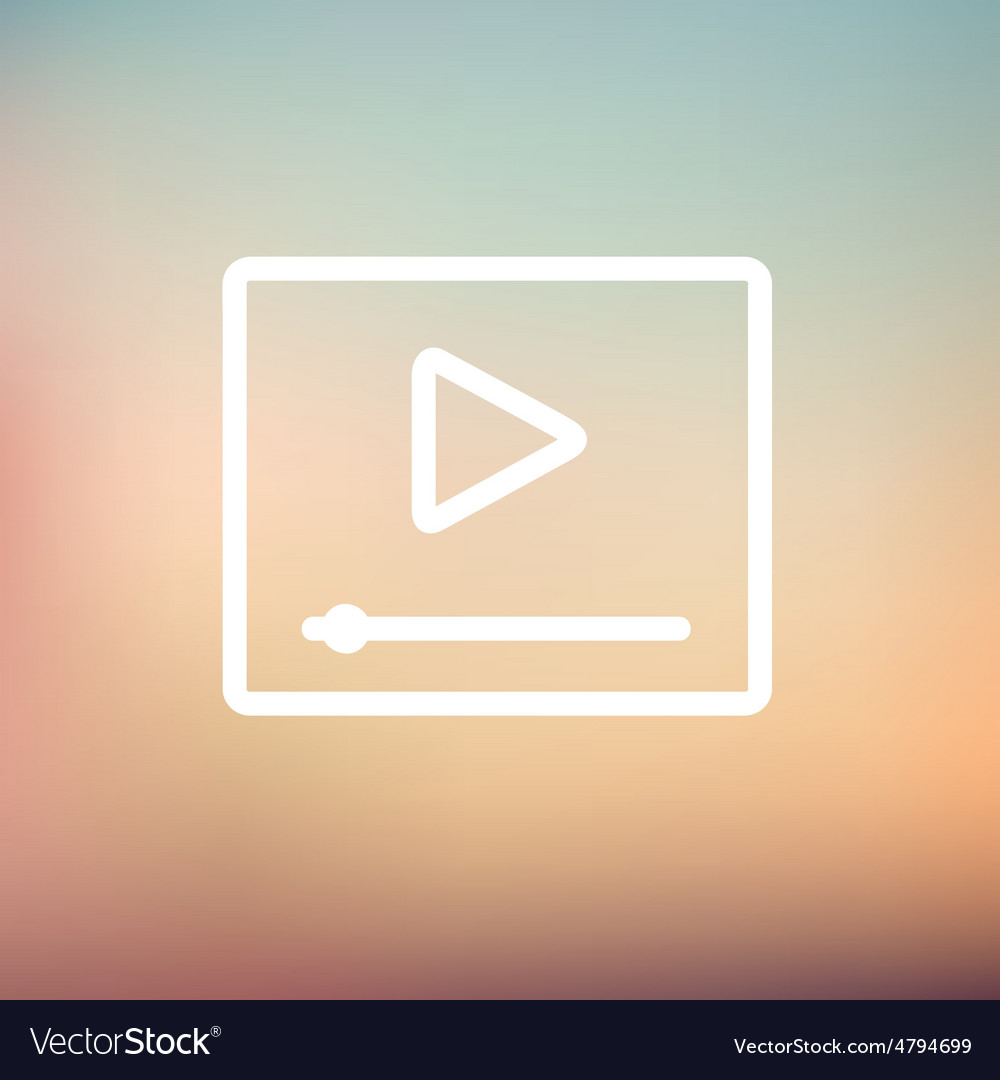 Play button with fast forward thin line icon