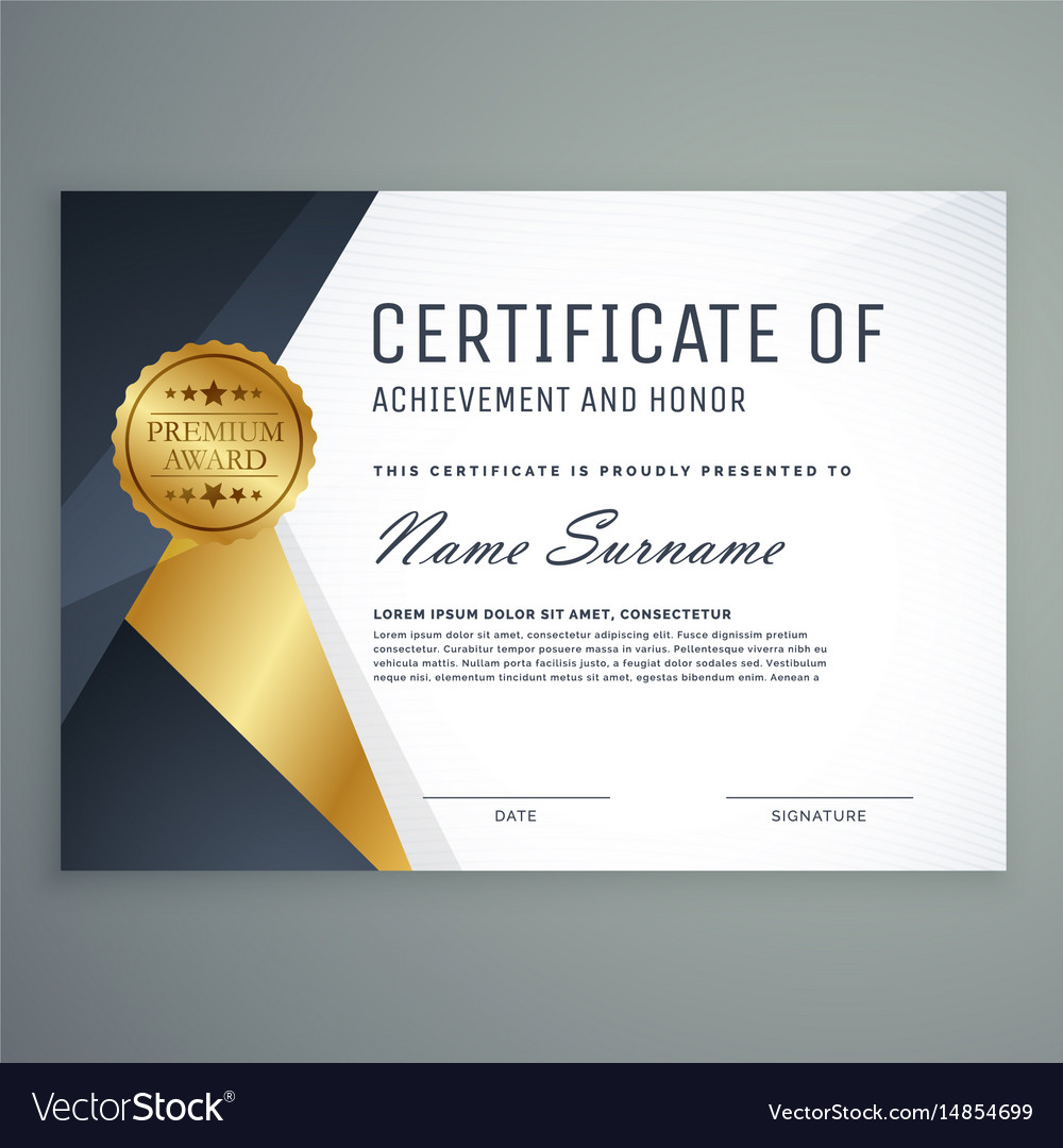 Premium certificate appreciation award design Vector Image