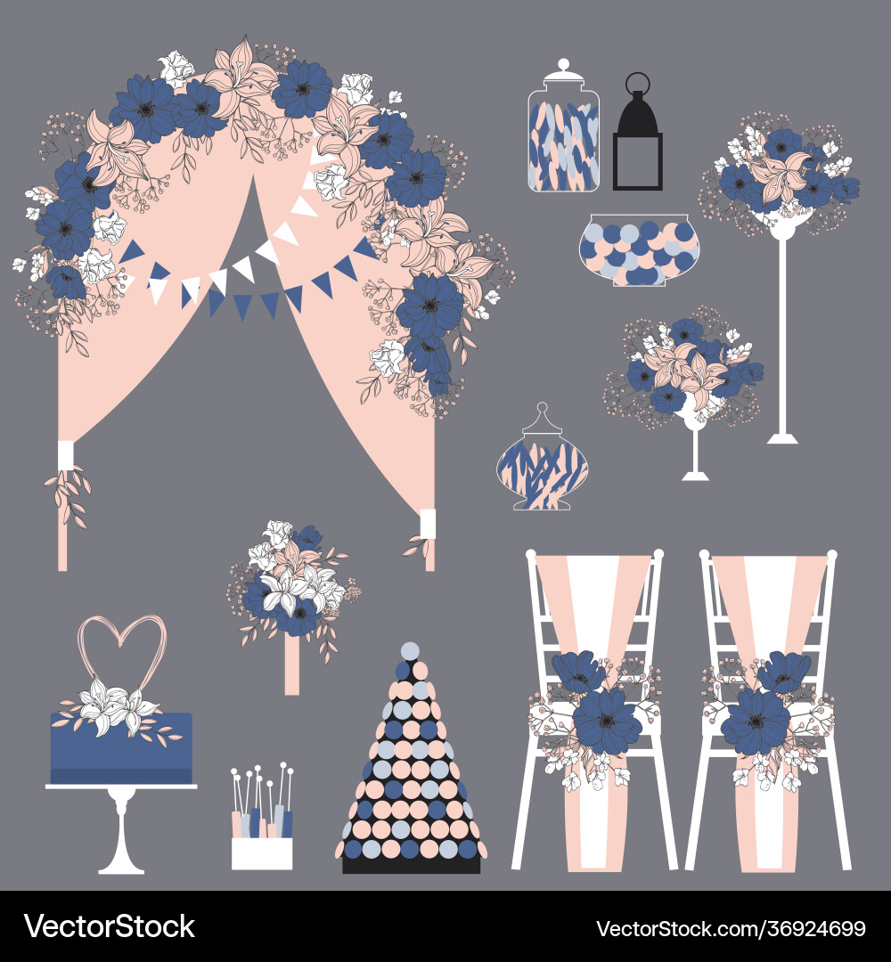 Wedding set Royalty Free Vector Image - VectorStock