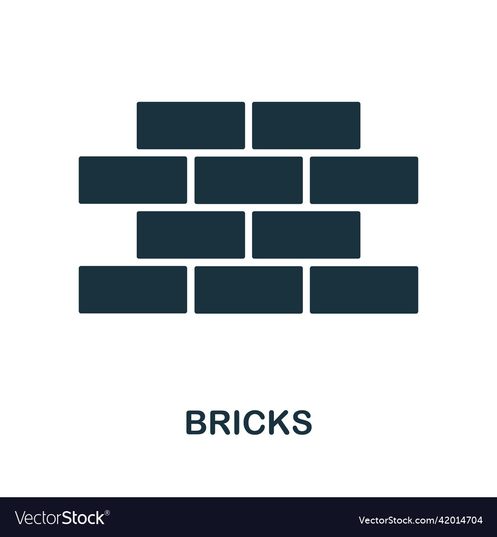 Bricks icon simple element from construction