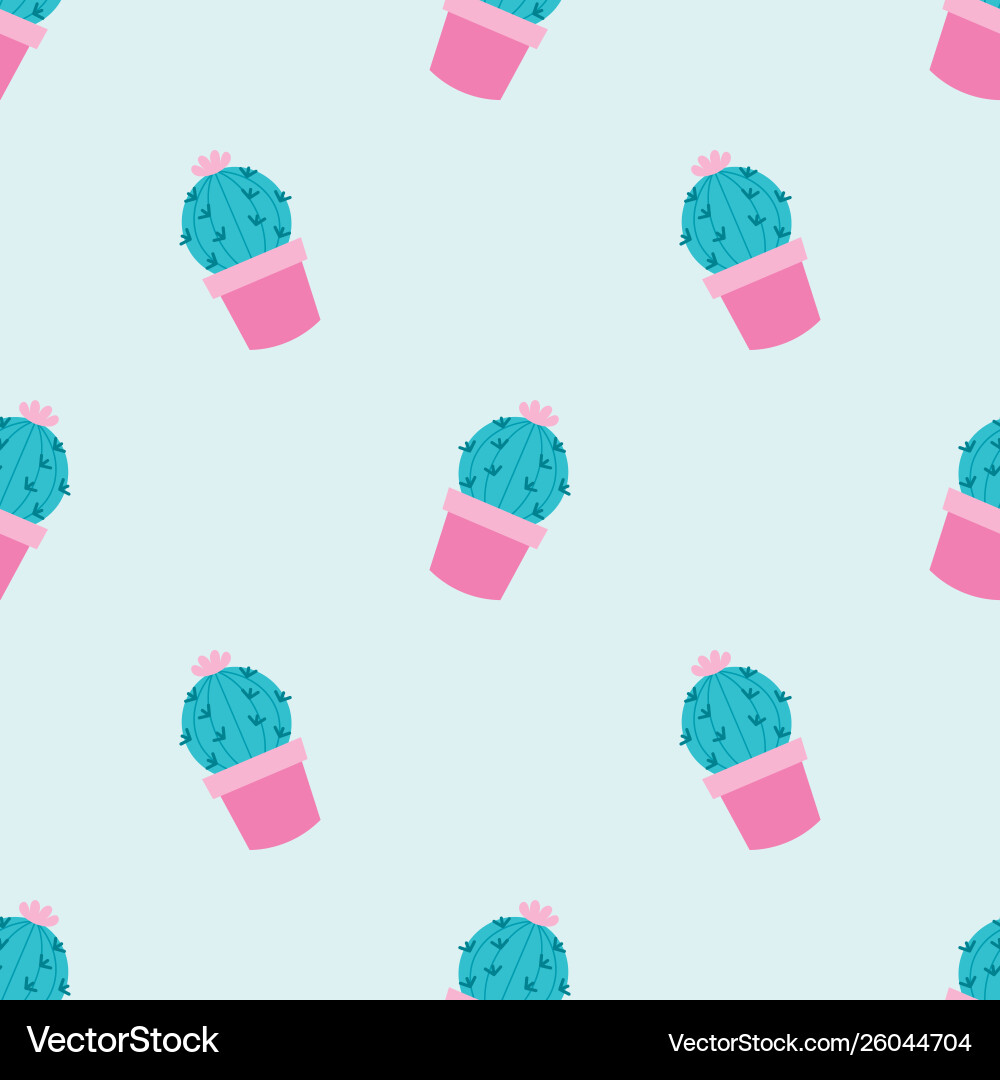Cactus seamless pattern background Royalty Free Vector Image