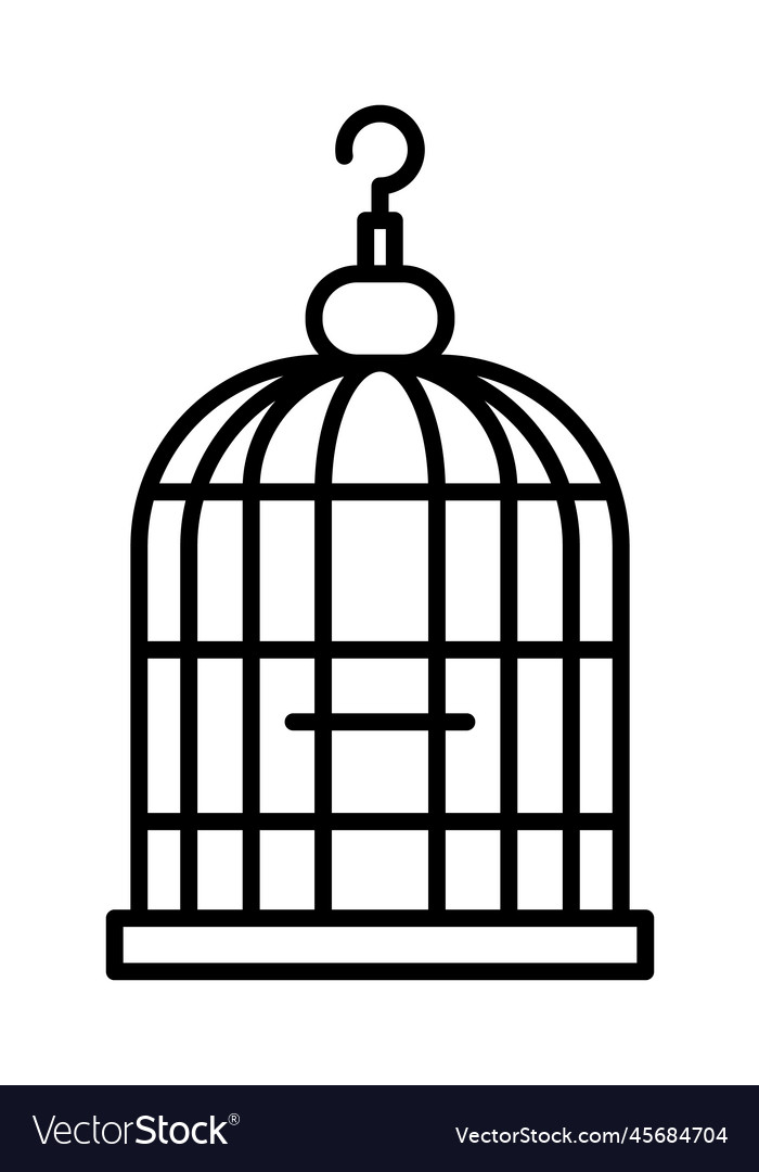 Cage pet shop icon on transparent vector image Cage pet shop icon on transparent
