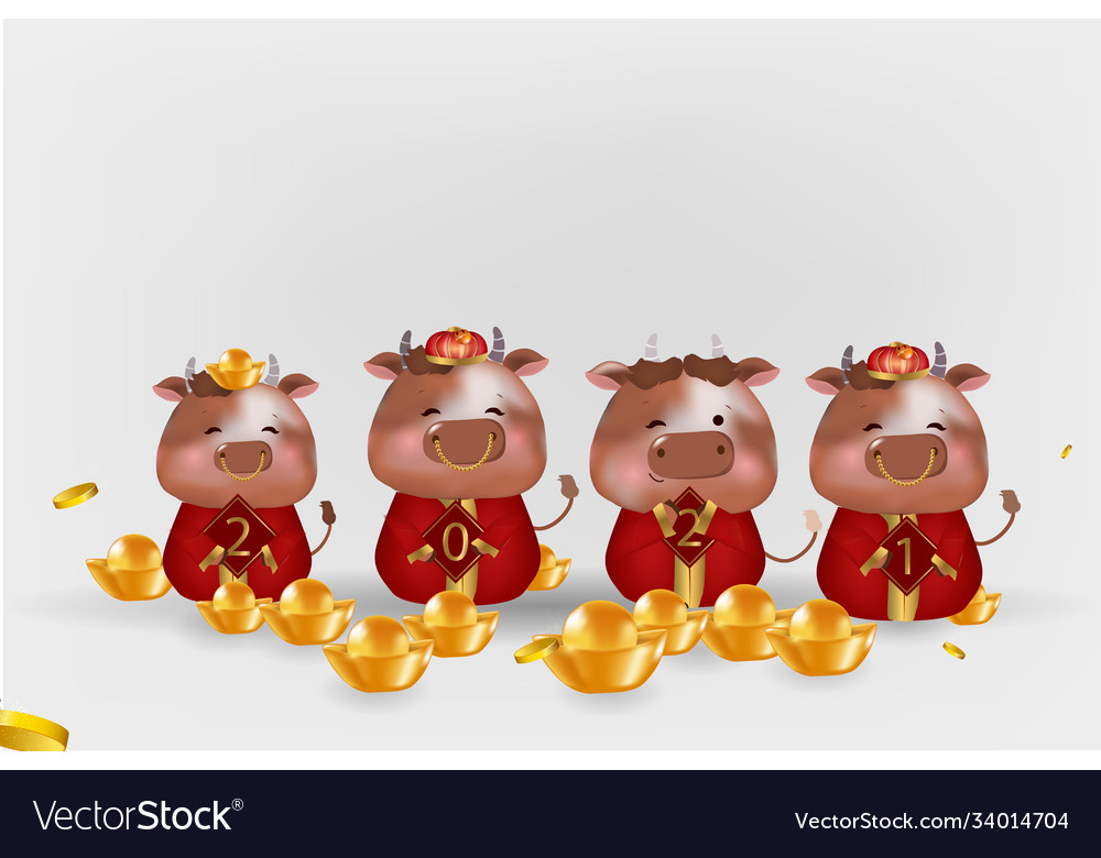 Chinese new 2021 bull asian background design