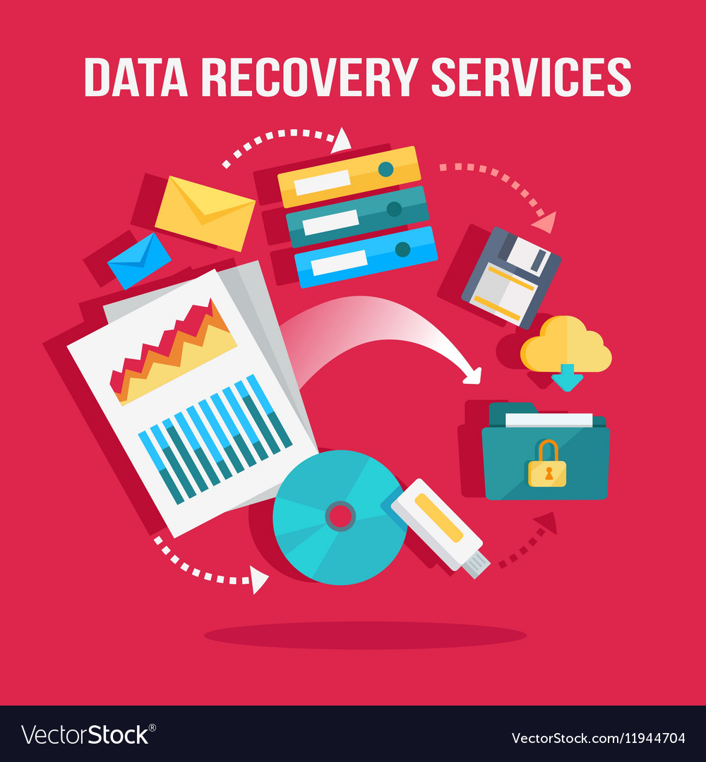 Data recovery services banner Royalty Free Vector Image