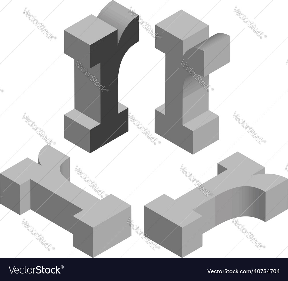 Isometric letter r template for creating logos