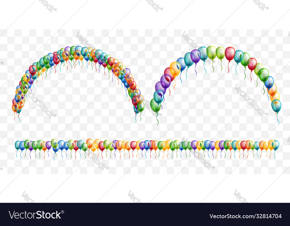 Rainbow balloons decoration elements collection