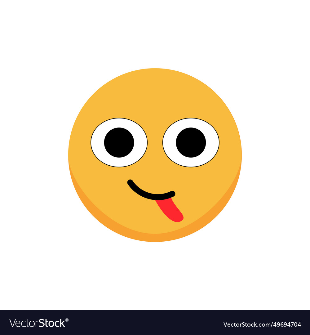 Smiley with tongue sticking out cartoon emoji flat