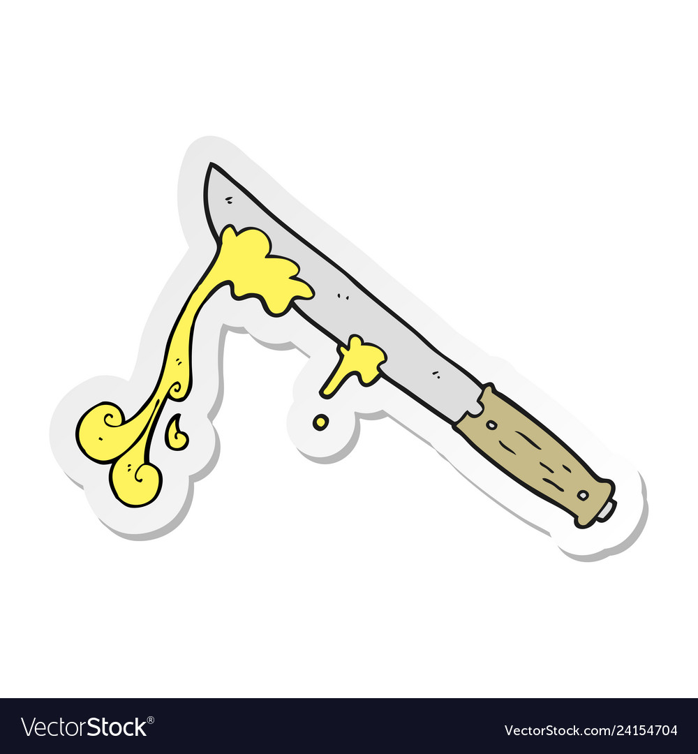 Sticker of a cartoon butter knife Royalty Free Vector Image Sticker of a cartoon butter knife Royalty Free Vector Image