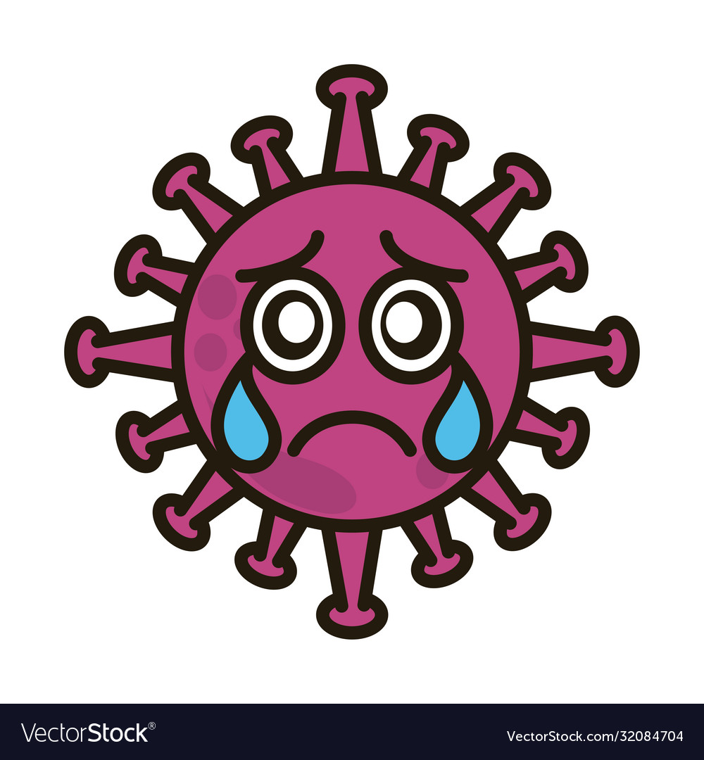 Virus Emoticon Covid 19 Emoji Charakter Infektion Vektorbild