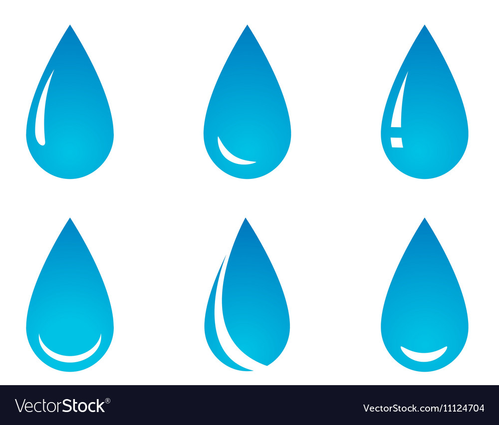 Water droplet set Royalty Free Vector Image - VectorStock