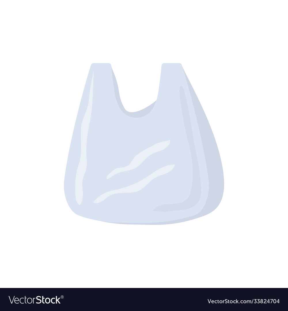 White Plastic Bag Flat Royalty Free Vector Image