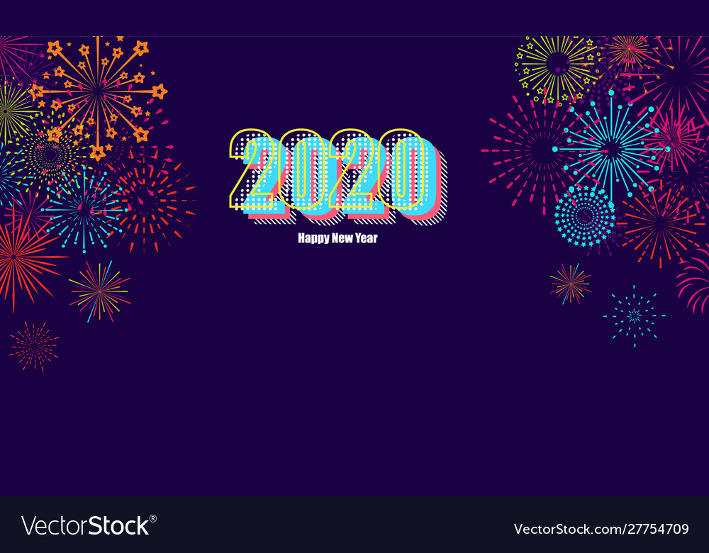 2020 greeting card with inscription happy new