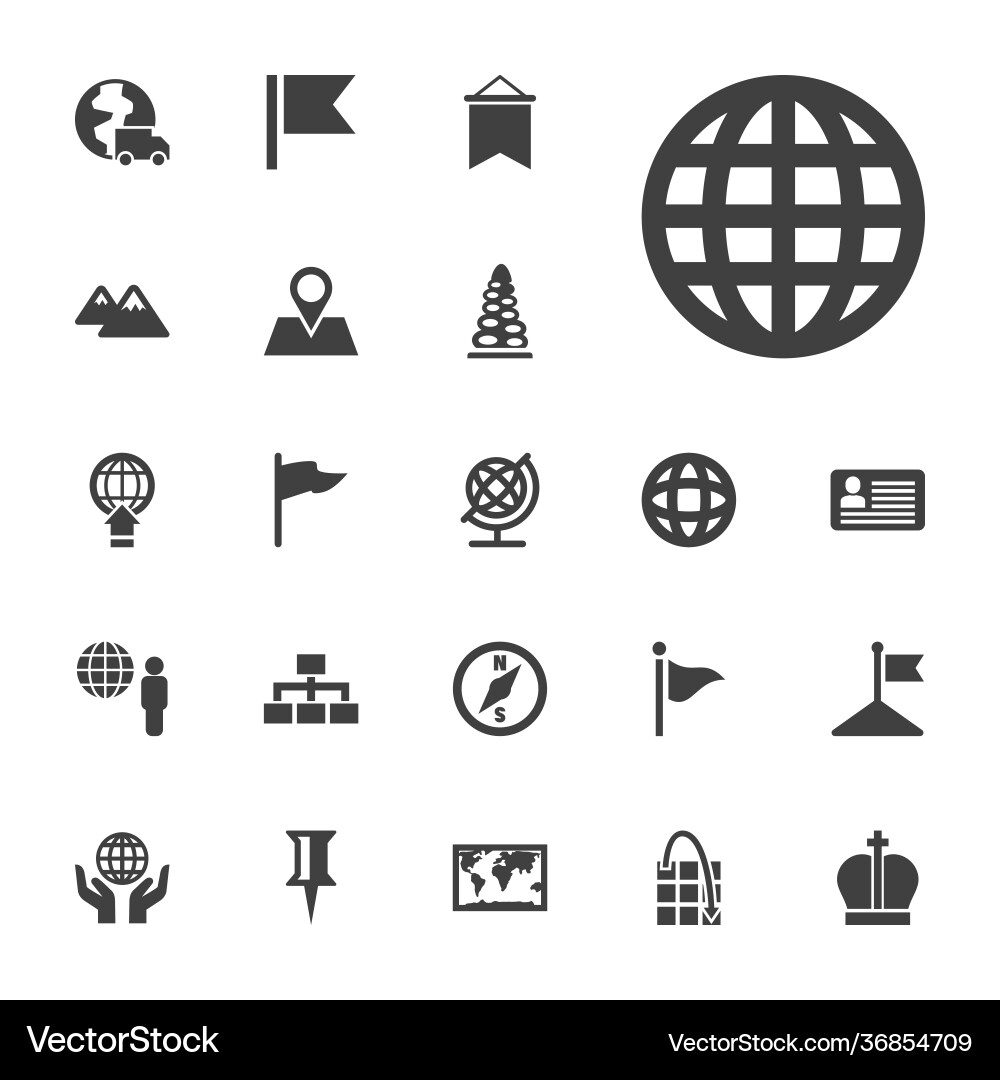22 map icons Royalty Free Vector Image - VectorStock