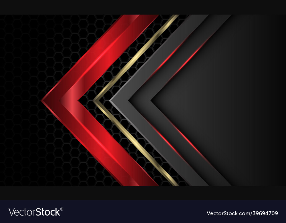 Abstract red gold grey arrow direction geometric vector image Abstract red gold grey arrow direction geometric