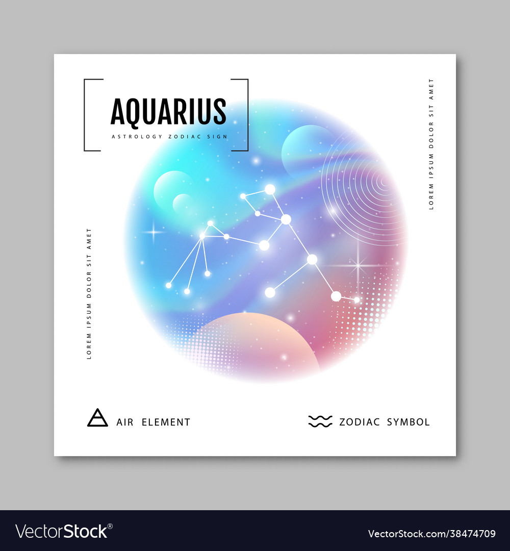 Astrology aquarius zodiac constellation vector image Astrology aquarius zodiac constellation