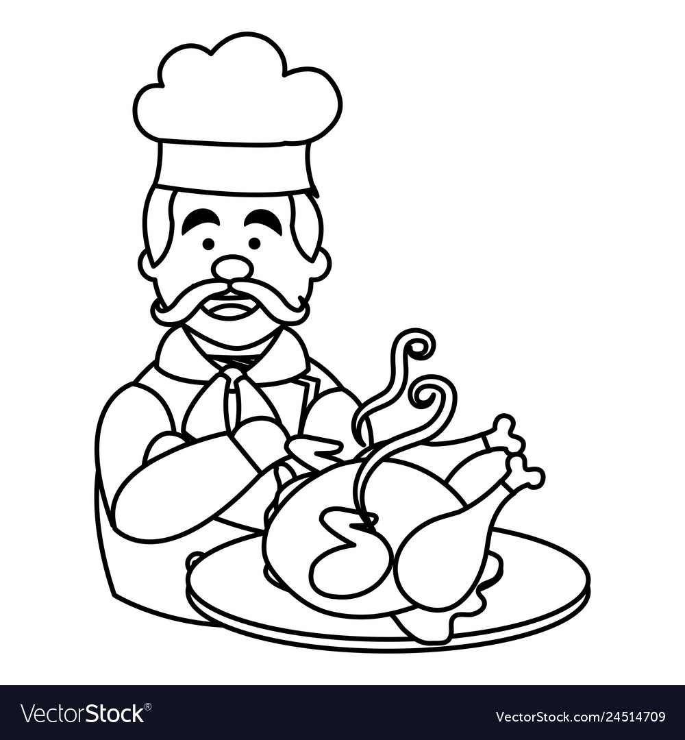 Chef with chicken character