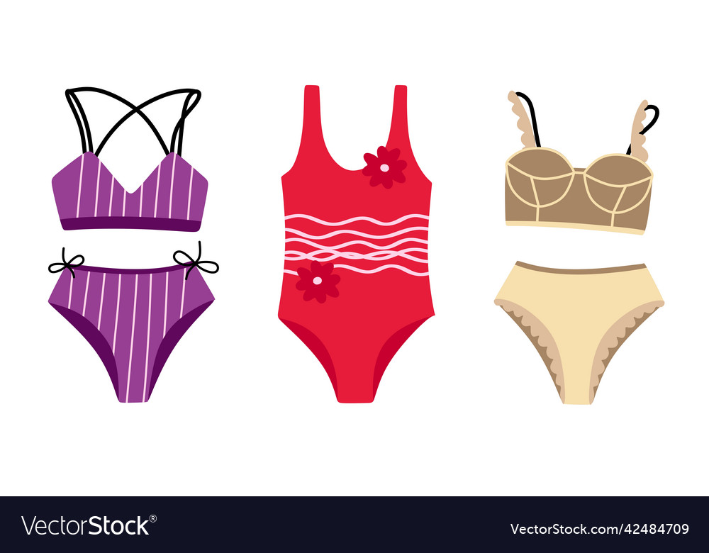 Collection of stylish swimwear and bikini