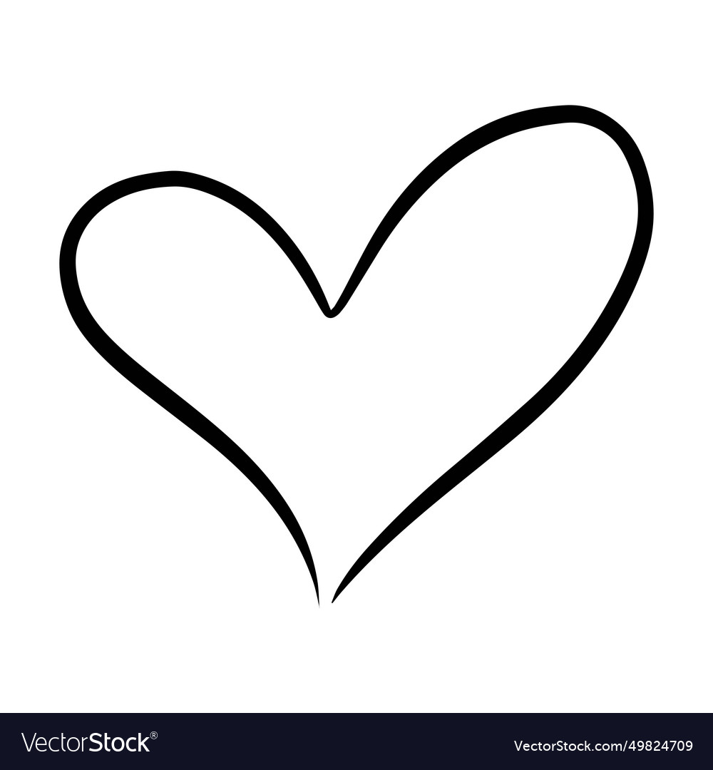 Heart symbol icon hand drawn element of love Vector Image