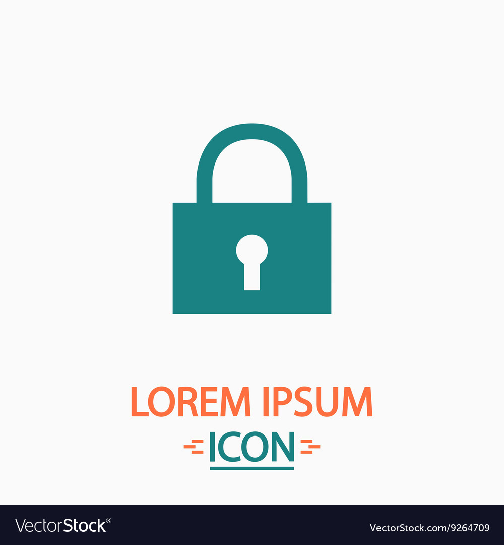 Lock pad computer symbol vector image Lock pad computer symbol