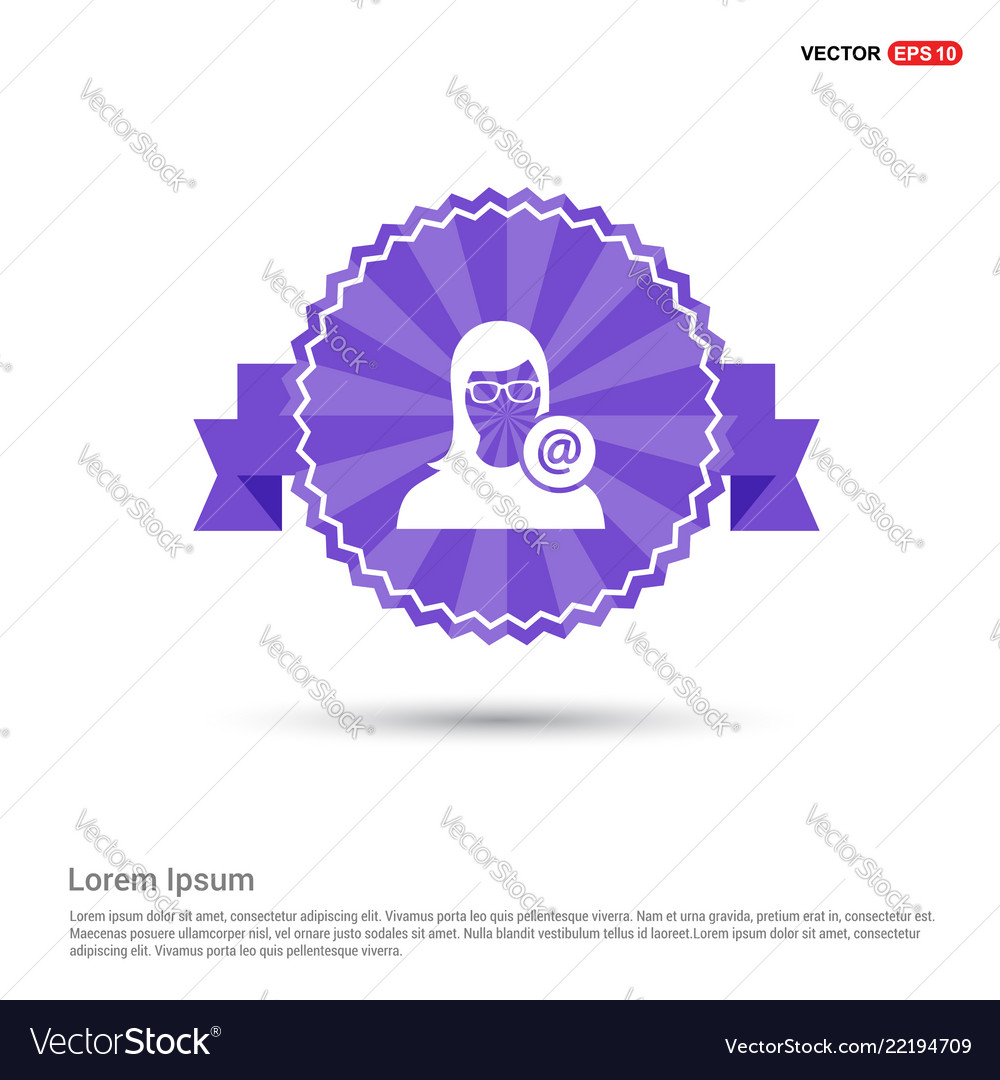 Protected user icon - purple ribbon banner