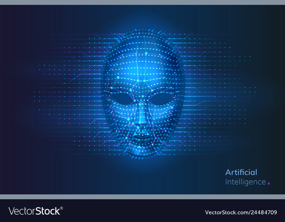 Robot or artificial intelligence ai cyber face Vector Image