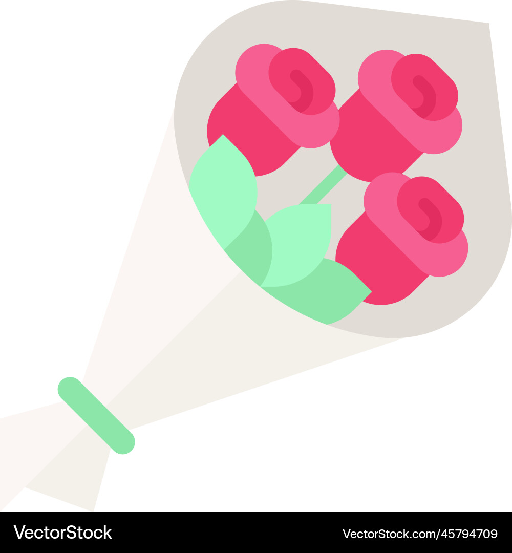 Rose bouquet icon valentines day related Vector Image
