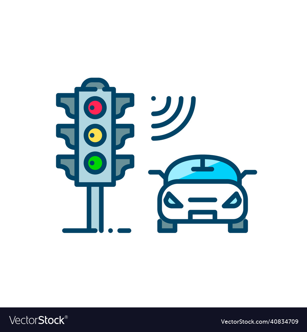 Smart traffic control system light Royalty Free Vector Image