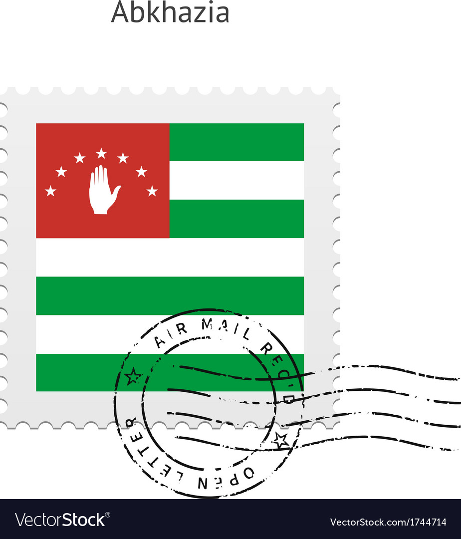 Abkhazia flag postage stamp