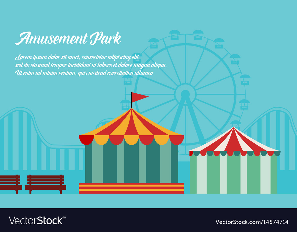 Amusement park background flat