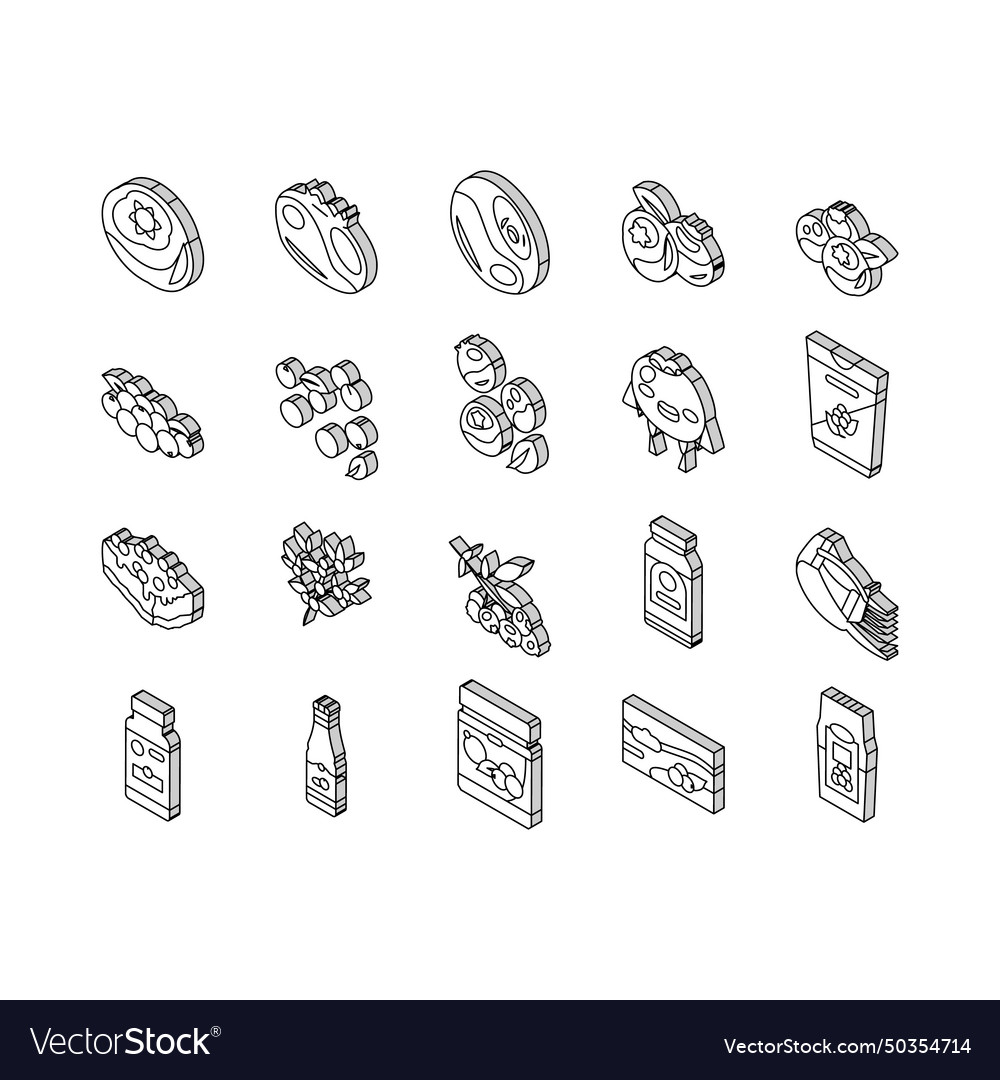 Blueberry biberry blue berry isometric icons set