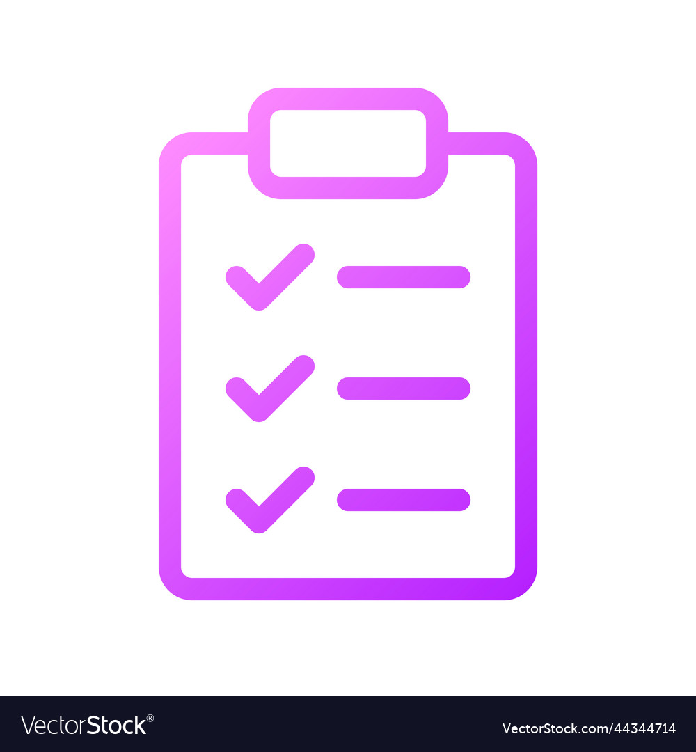 Checklist pixel perfect gradient linear ui icon vector image Checklist pixel perfect gradient linear ui icon