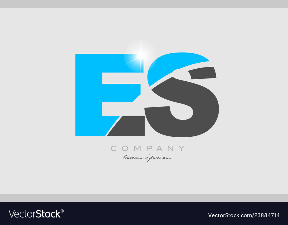 Combination letter es e s in grey blue color