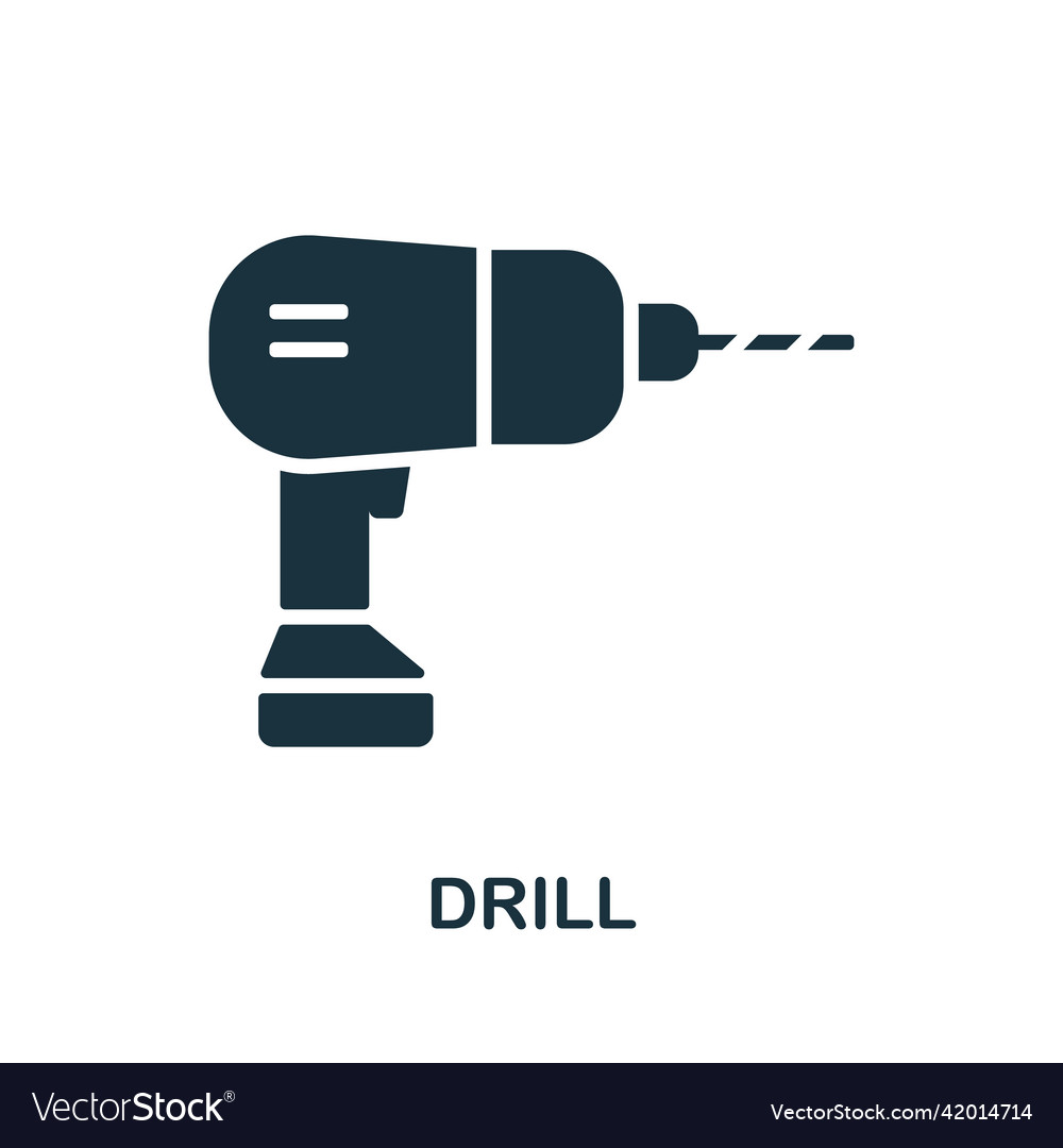 Drill icon simple element from construction