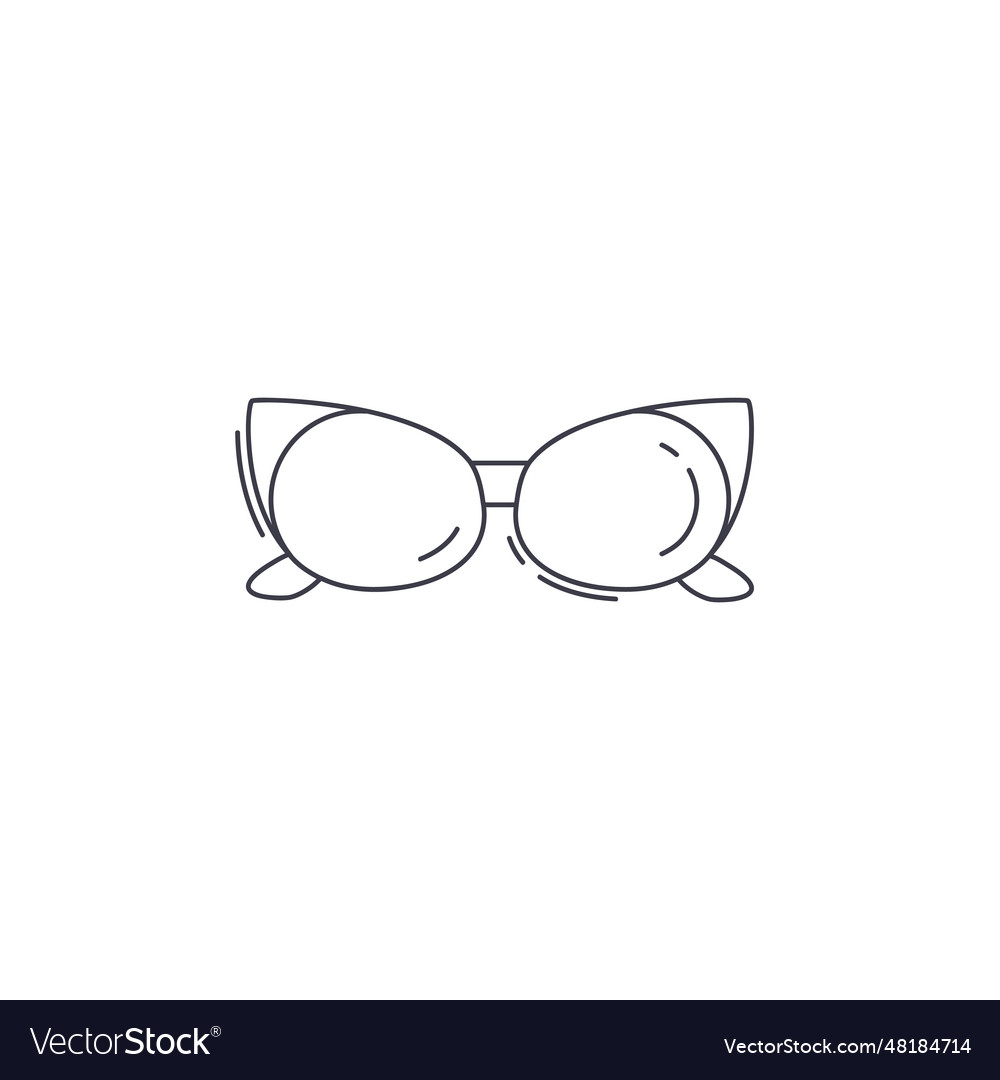 Female glasses line icon woman cat eye