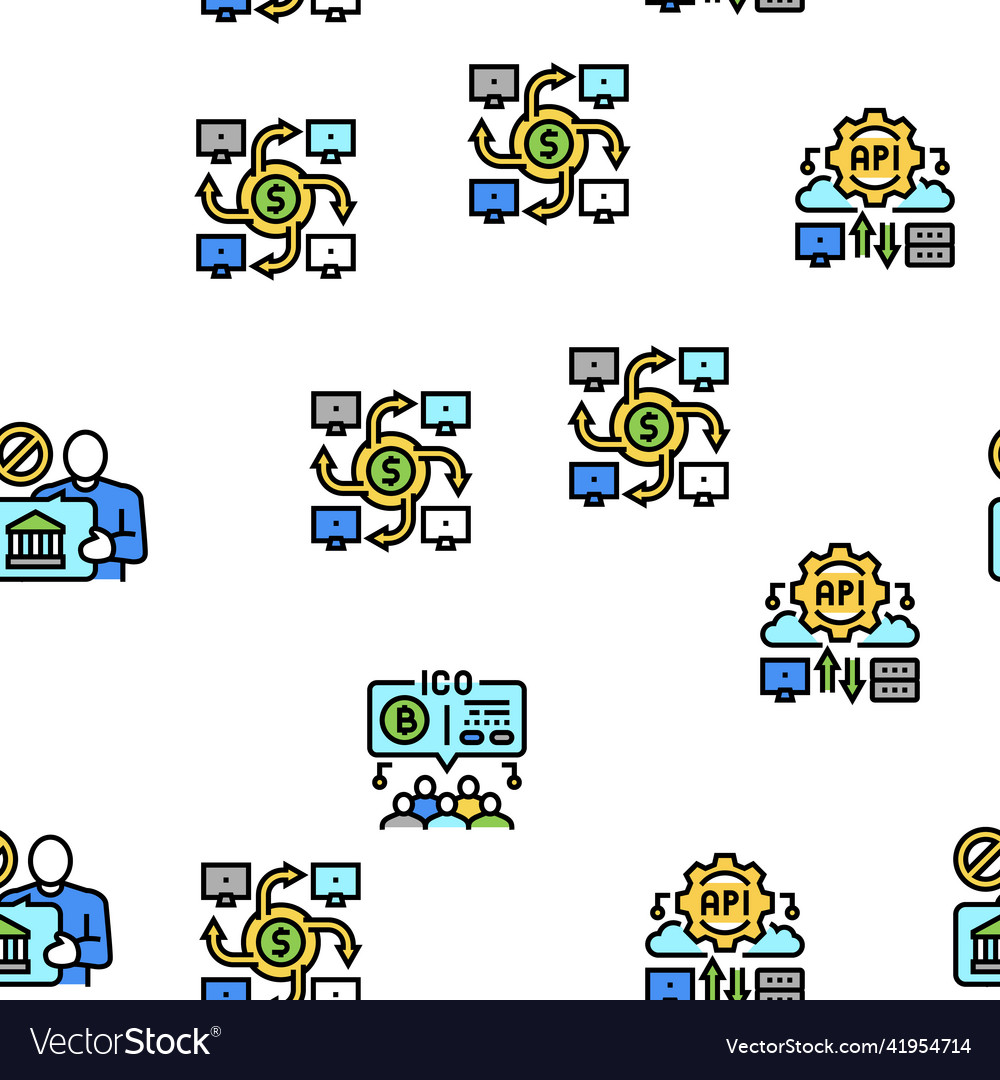 Fintech financial technology seamless vector image Fintech financial technology seamless