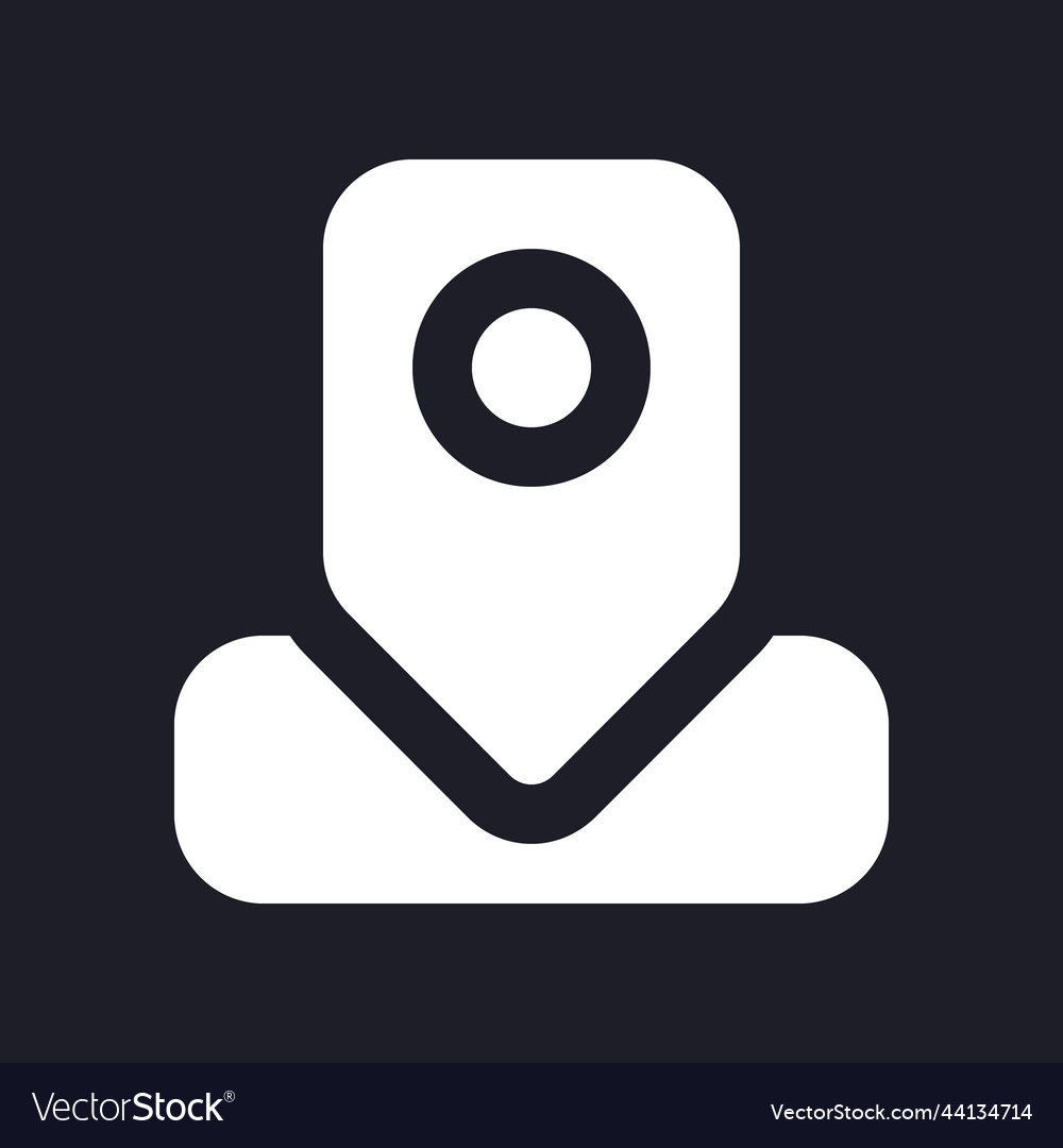 Location pin dark mode glyph ui icon