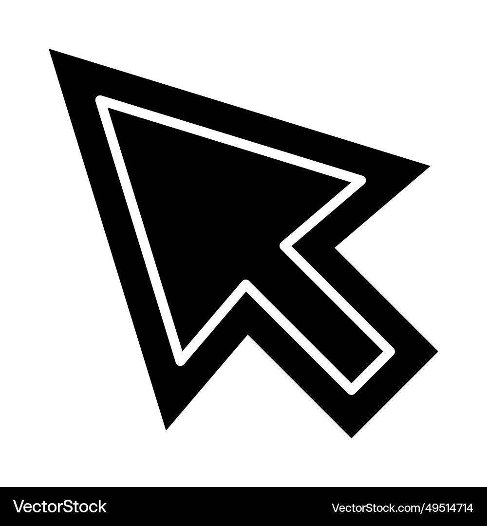 Mouse cursor glyph icon for personal Royalty Free Vector