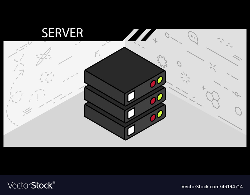 Server isometric design icon web 3d colorful Vector Image