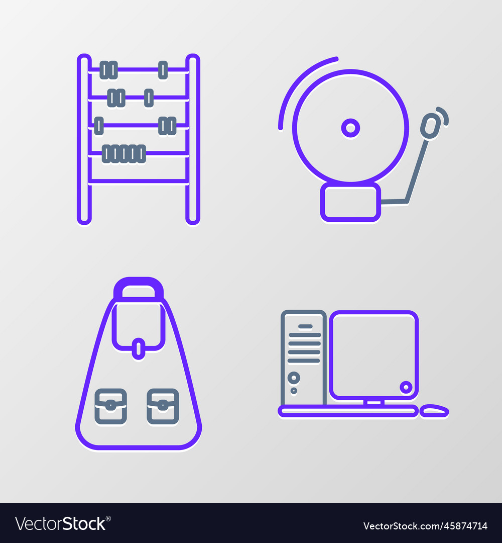 Set line computer monitor with keyboard and mouse vector image Set line computer monitor with keyboard and mouse