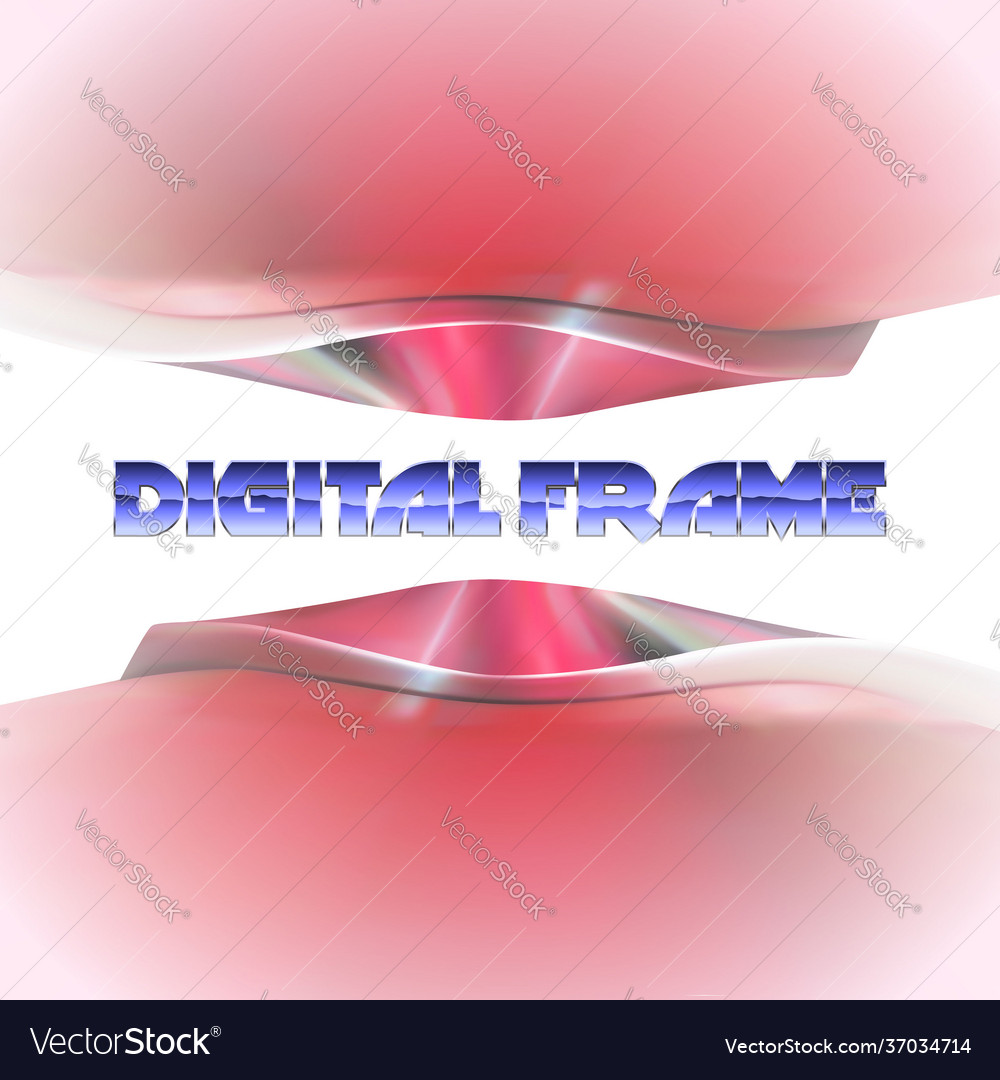Shiny red metallic frame with abstract curves vector image Shiny red metallic frame with abstract curves