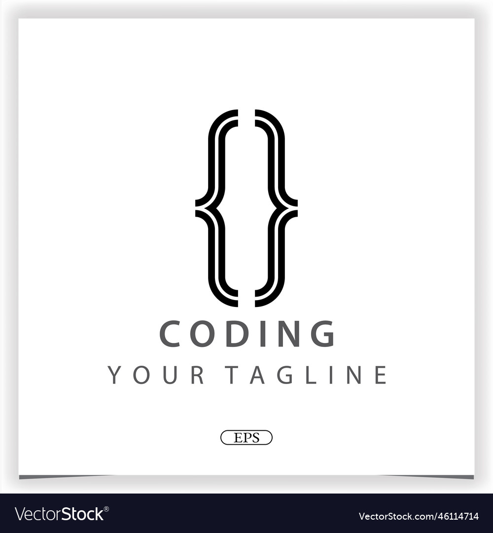 Simple coding or programmer logo premium elegant