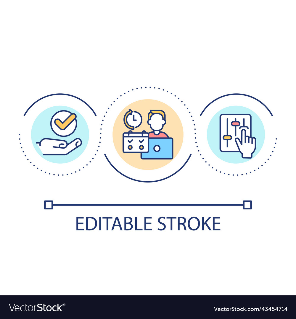 Student self management loop concept icon