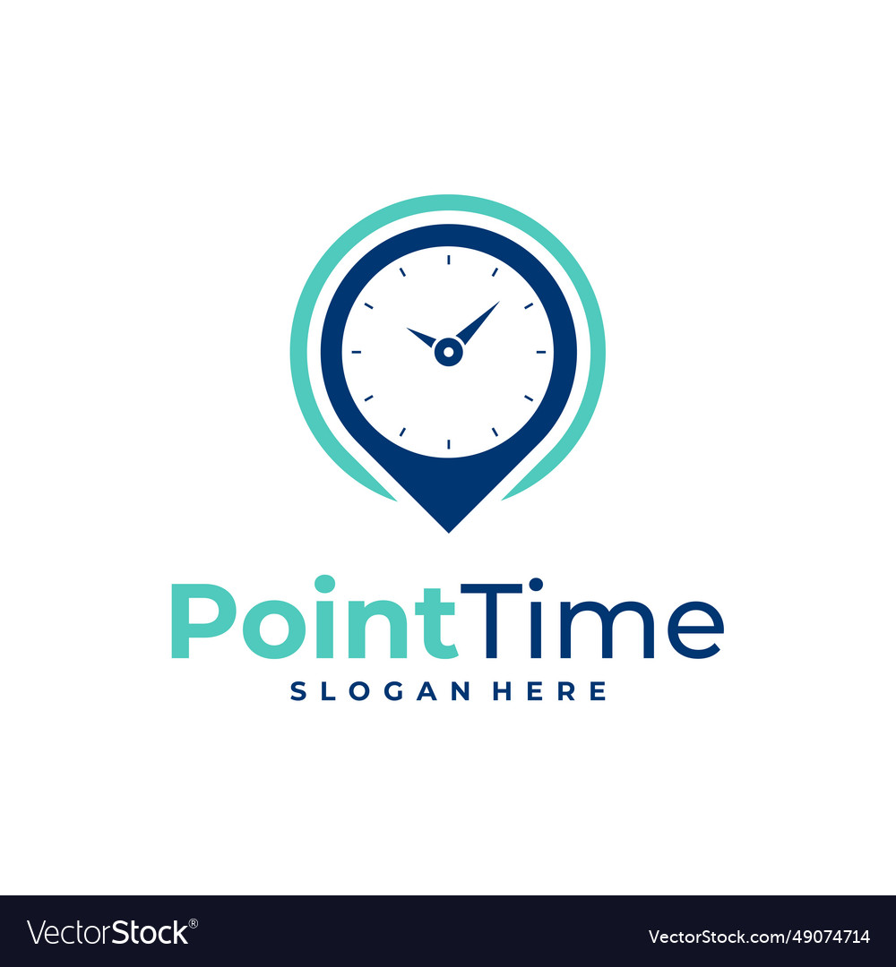 Time with point logo design creative clock Vector Image