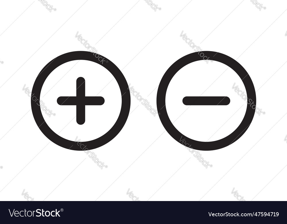 Add minus circular buttons symbol icon Royalty Free Vector