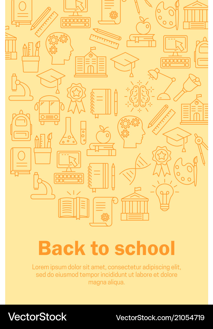 Back to school flat pattern Royalty Free Vector Image